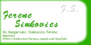 ferenc simkovics business card